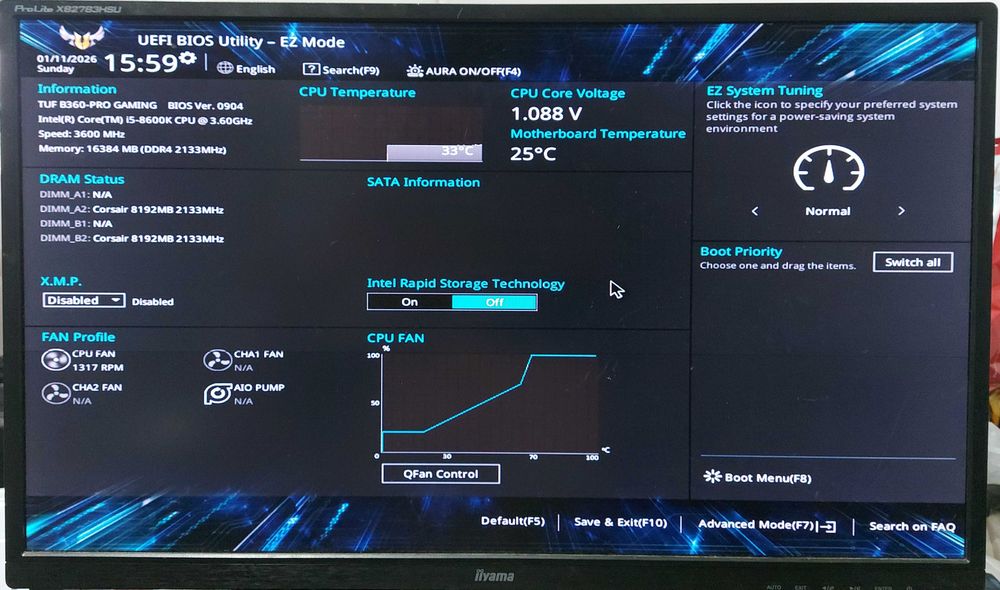 KIT i5 8600K 3.6GHz  + ASUS TUF B360-PRO GAMING + Cooler intel