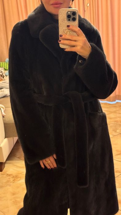 Луксозно палто от норка.Гърция.Визон. Естествена кожа с косъм.