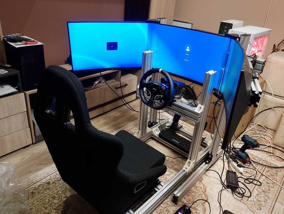 Simracing cockpit, монитор стойка, аксесоари