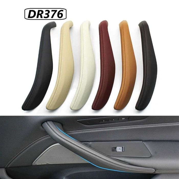 Кожено капаче вътрешна дръжка врата BMW 5 G30 G31 G38 черно ляво