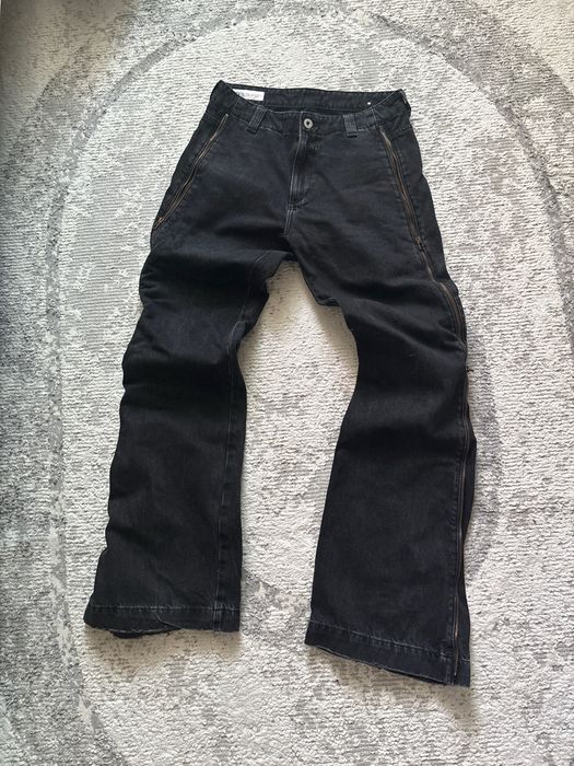 zara zip flared jeans