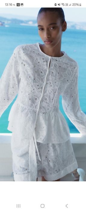 Къси панталонки с бродерия Зара/Zara