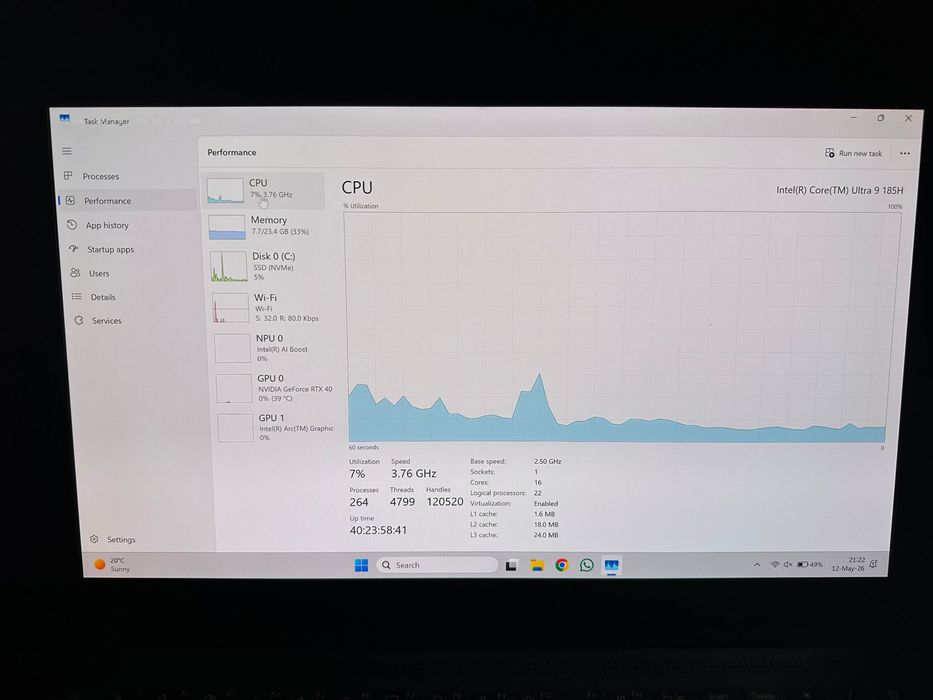 Asus Vivobook Pro 15 Oled 3K i9 Ultra 185H - RTX4050 24GB