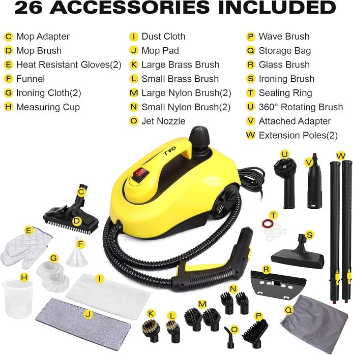Мултифункционална парочистачка TVD SW-608, 1800W с 26 приставки