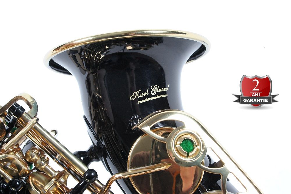 Saxofon Sopran curbat Karl Glaser NEGRU+AURIU NOU Sopranina Si bemol