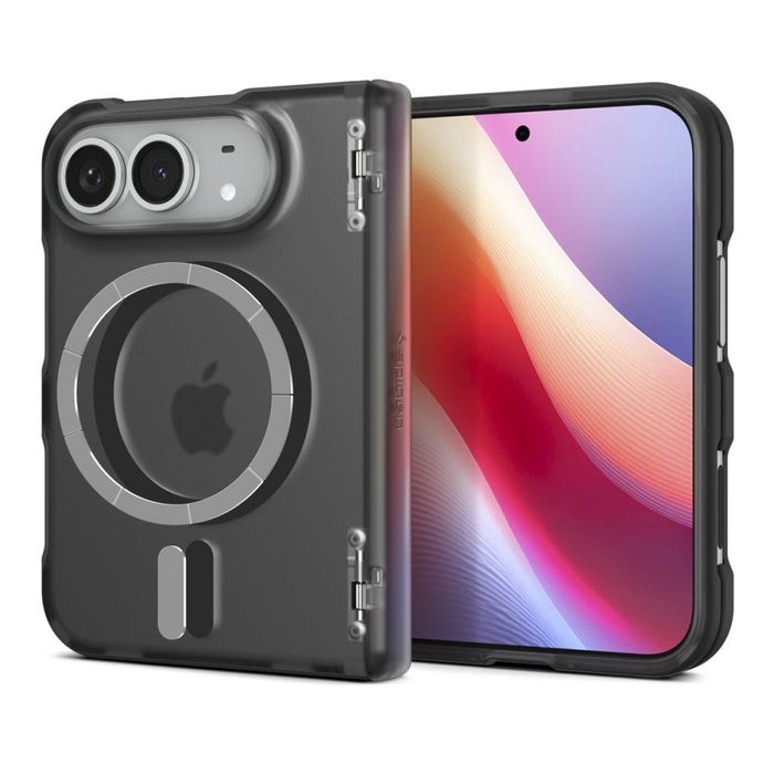 Прозрачен Магнитен Калъф със Защита на Пантата и MagSafe Spigen Ultra Hybrid Pro за iPhone Duo – Frost Black