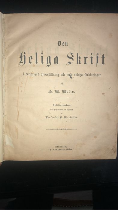 Biblie veche (1883) editie suedeza