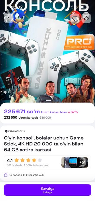 PS1 va 20mingdan ortiq retro o’yinlarni o’ynash uchun konsol