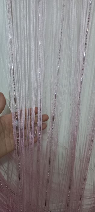 Тюль с бусинками