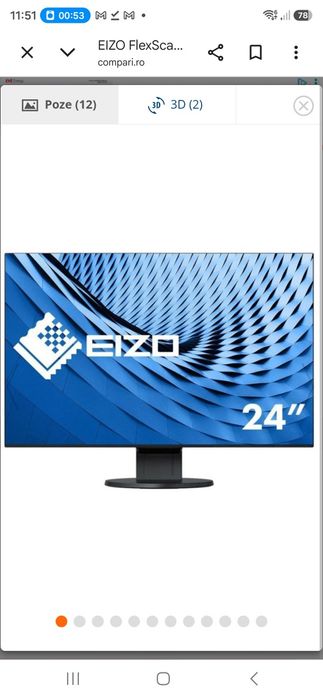Monitor EIZO FlexScan EV2456-BK 24.1" IPS – SIGILAT, NOU