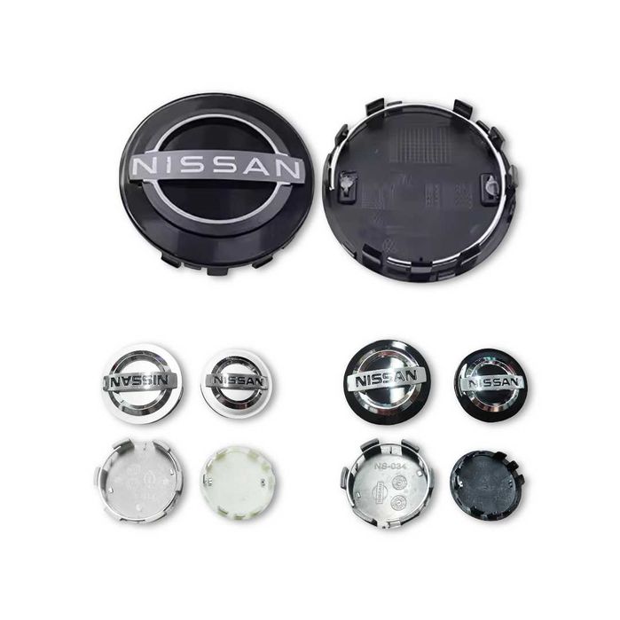 Капачки за джанти за Nissan 54мм 60мм 63мм - Черни, Сребристи