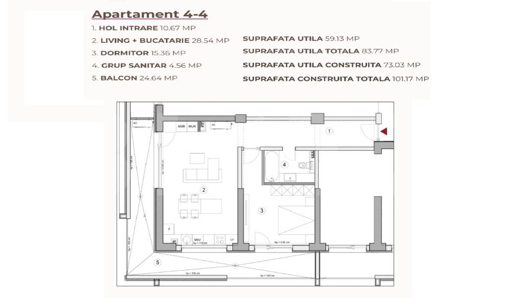 Apartament 2 camere, 83.77 mp intr-un ansamblu cu 0% Comision la Achiz — fotografia 2