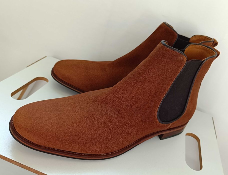 Ghete chelsea 44 de lux plain toe Minelli Paris NOI piele naturala