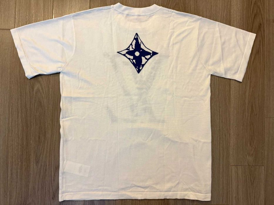 Louis Vuitton Short Sleeved Cotton Crewneck tee shirt milky white