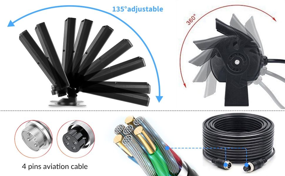 ПРО система за видеонаблюдение: 9" монитор + 4 камери за камиони и рем