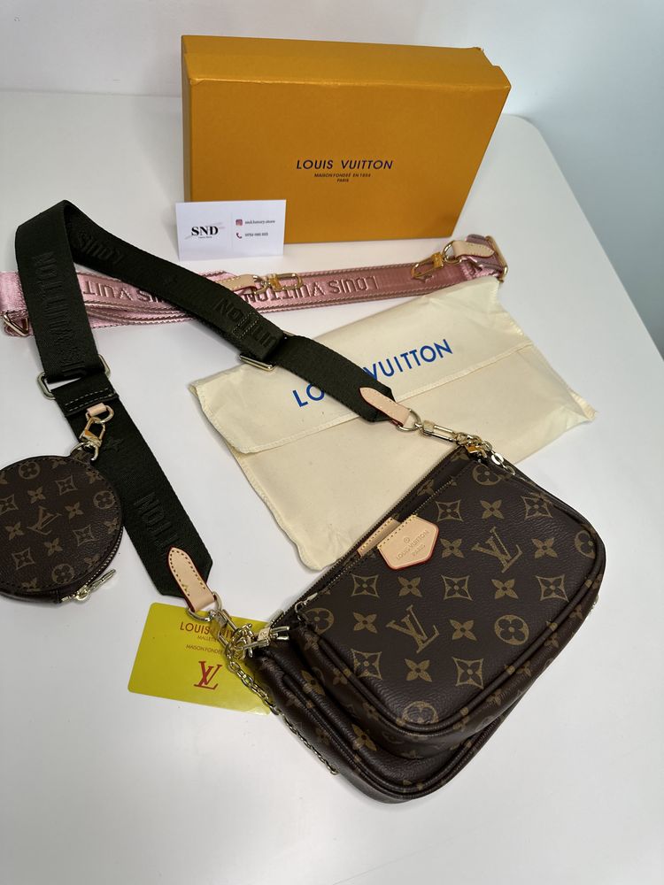 Geanta Louis Vuitton multi pochette 3 piese+cutie piele canvas 100