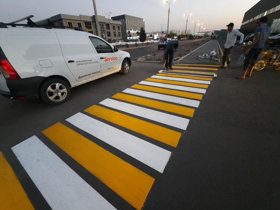 Дорожная разметка в Ташкенте / Чизикларни чизамиз