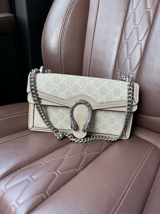 Чанта Гучи / Gucci Dionysus Small GG Bag – Beige/White