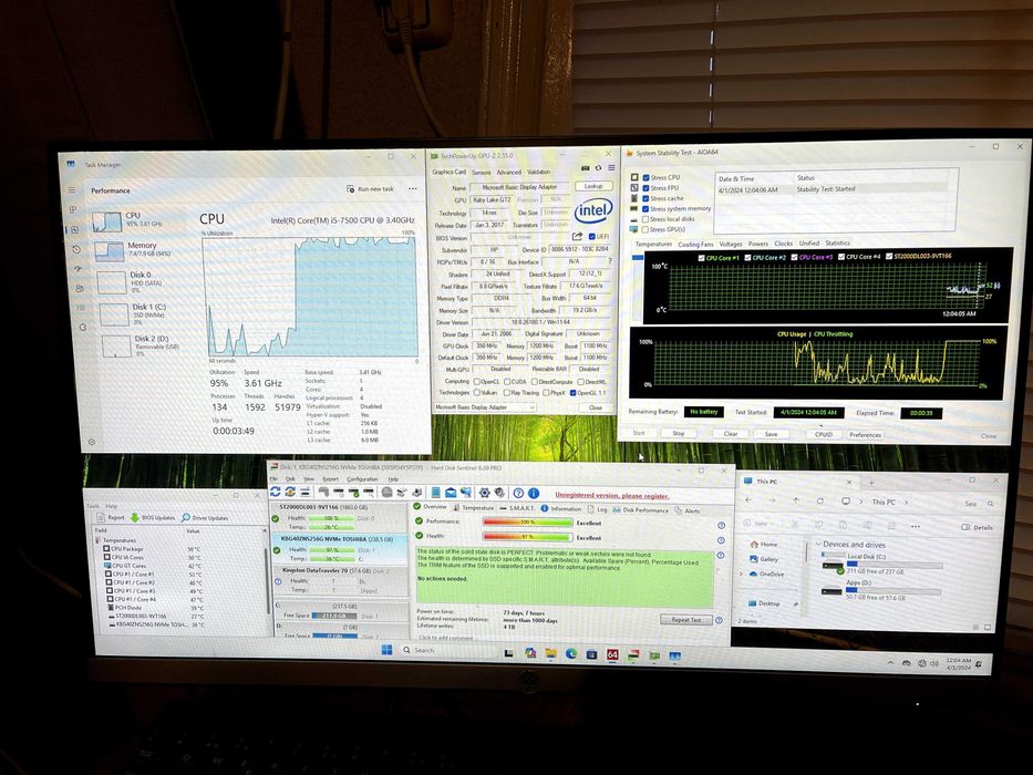 Unitate PC HP Prodesk 600 G3 SFF I5-7500 8GB RAM 256GB SSD 2TB HDD