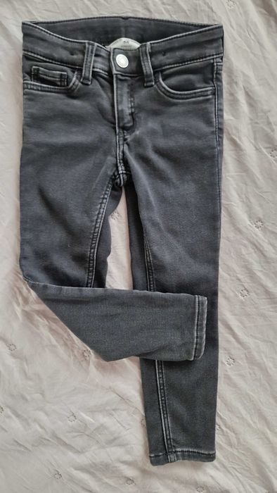 Еластични дънки H&M за момиче черни 3-4 години
