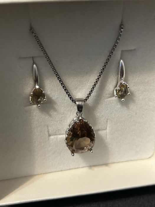 Сребърен комплент със Султанит - хамелеон