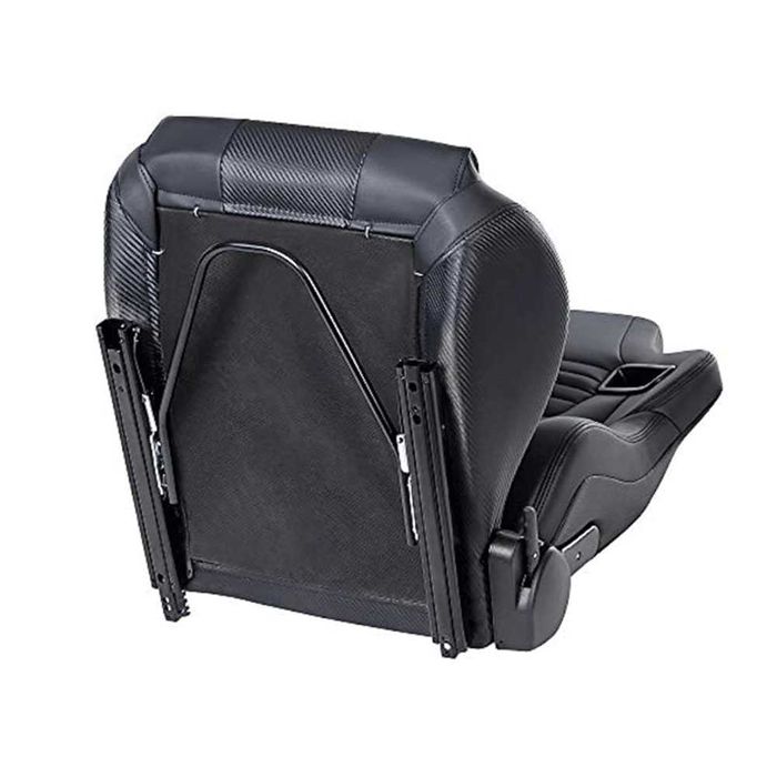 Спортни седалки за автомобил, еко кожа, черни/сини