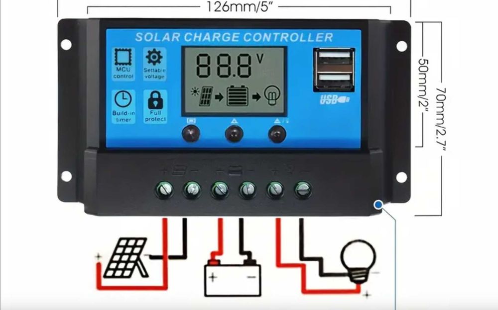 Солнечная панель  20 ват с контролером
