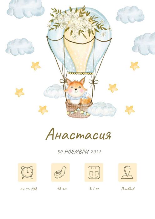 Визитка за бебе в рамка, постер