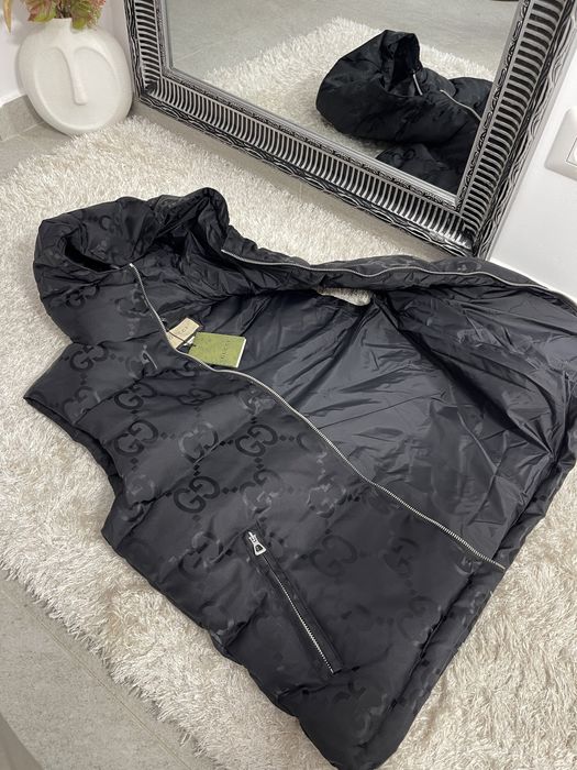 Vesta Gucci groasa cu puf natural colectie noua