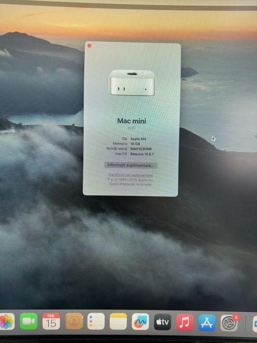 Vând Apple Mac mini cu procesor Apple M4 și 16 GB RA