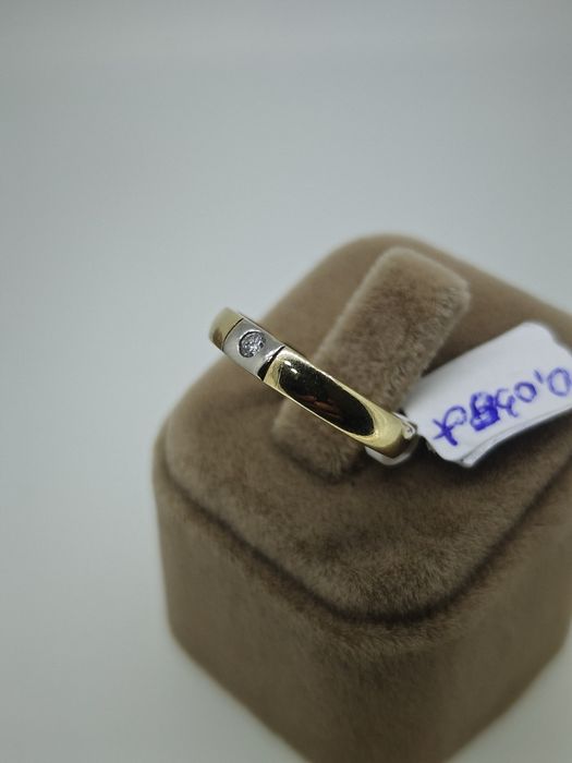 Verigheta/ inel aur 14k 3.45gr cu diamant natural (r)