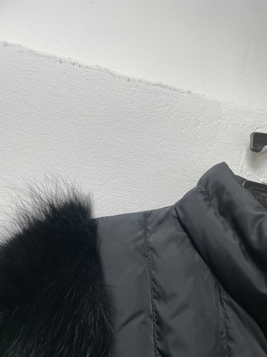 Дамско яке размер XS с естествен косъм от лисица в черно