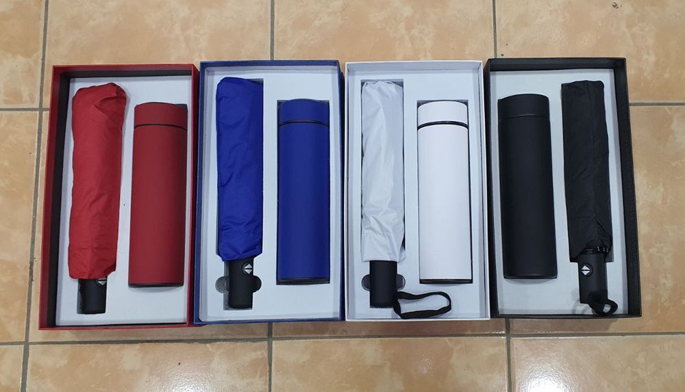 Подарочный набор: термос + зонт (разные цвета)