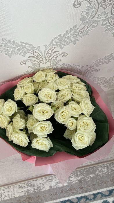 35шт белая роза свежий