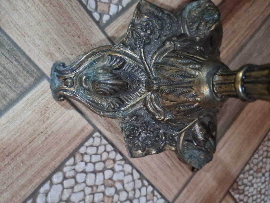 Sfesnic bronz suport lumanari 5 brate rotative