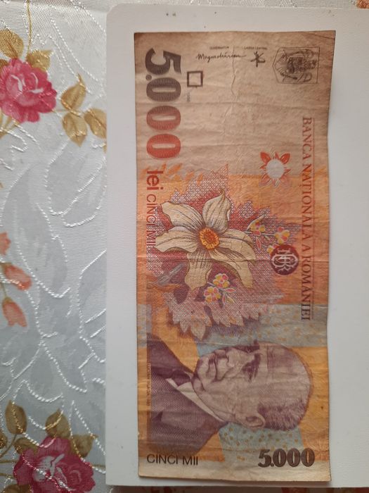 Vand bancnotă 5000 lei/1998,pret 1499 euro