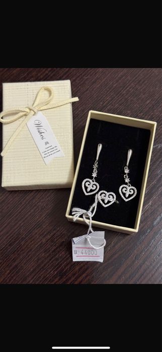 набор серьги, кольцо