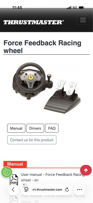 Волан Trhustmaster Force Feedback Racing Wheel