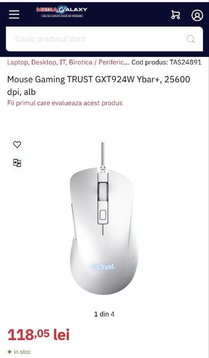 mouse Trust cu RGB (in garanție) + mouse pad cadou
