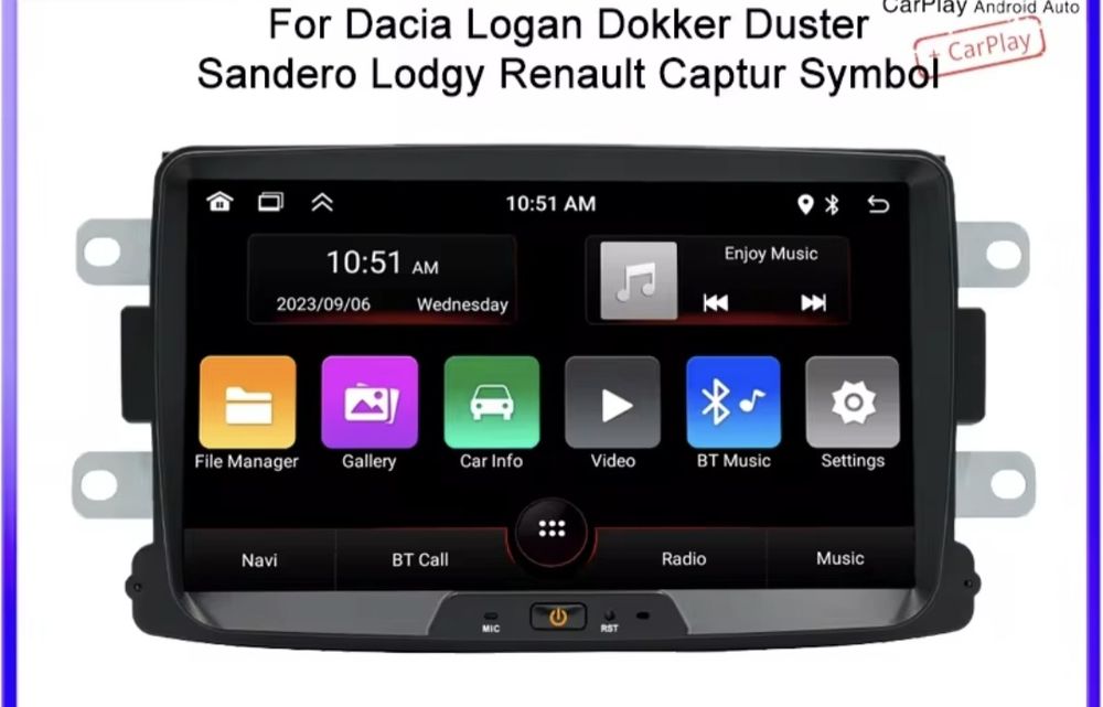 Navigatie Android Dacia Duster,Logan,Lodgy,Sandero,Captur,SimbolDokker