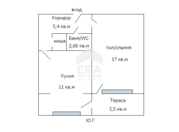 Южна необзаведена гарсониера за продажба, в кв. Трошево, в близост до