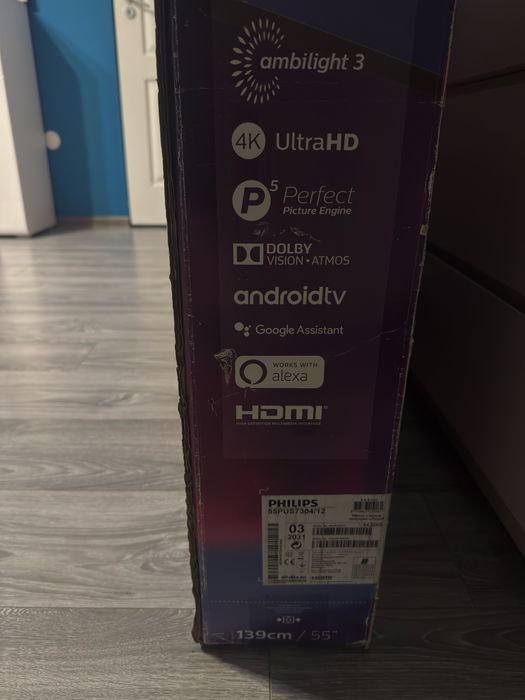 Smart TV Philips 55” 139 cm Ambilight Android TV