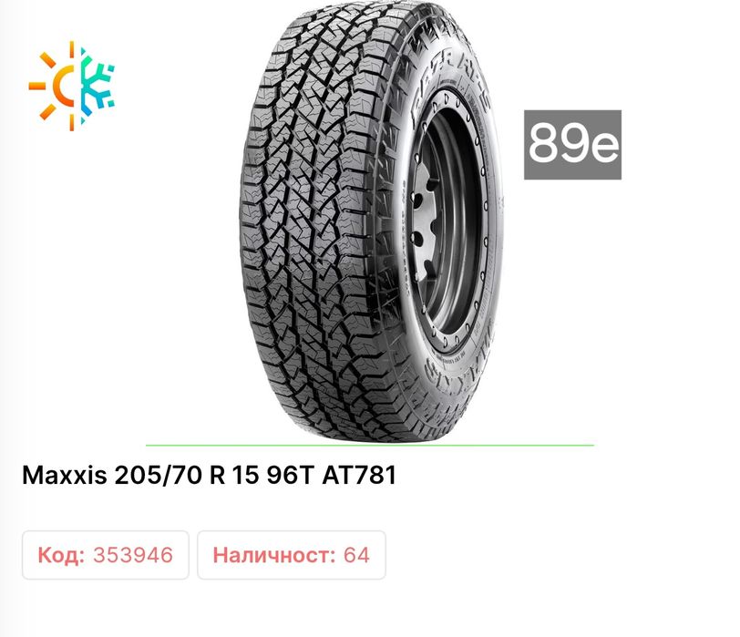 205 70 15 А/Т MAXXIS 5 варианта Замъка Ямбол