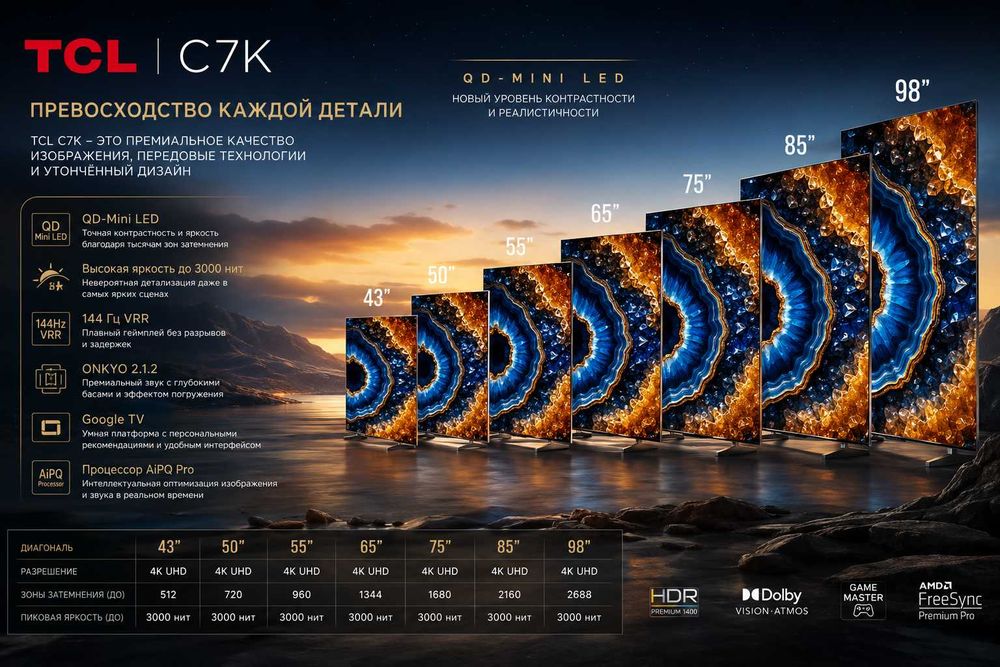Televizor TCL C7K QD Miniled 144hz premium smart