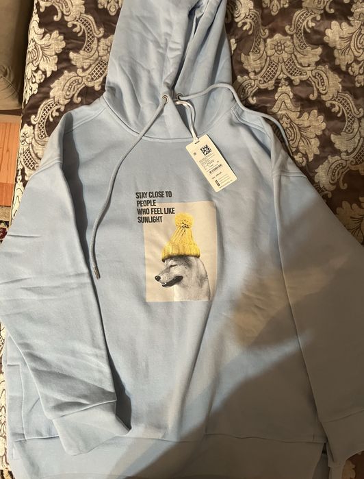 Толстовка голубого  цвета