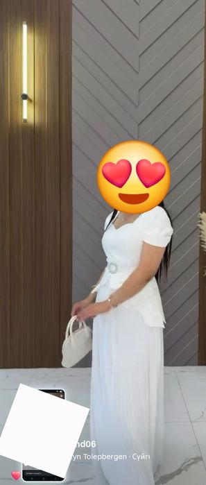 Платье б/у белое длинное