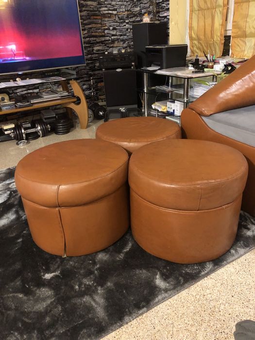 Диван естествена кожа с функция сън