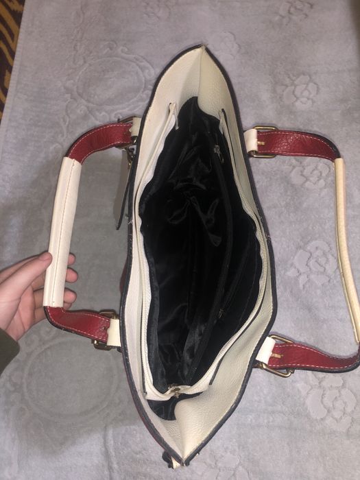 Geantă de piele toomy hilfiger