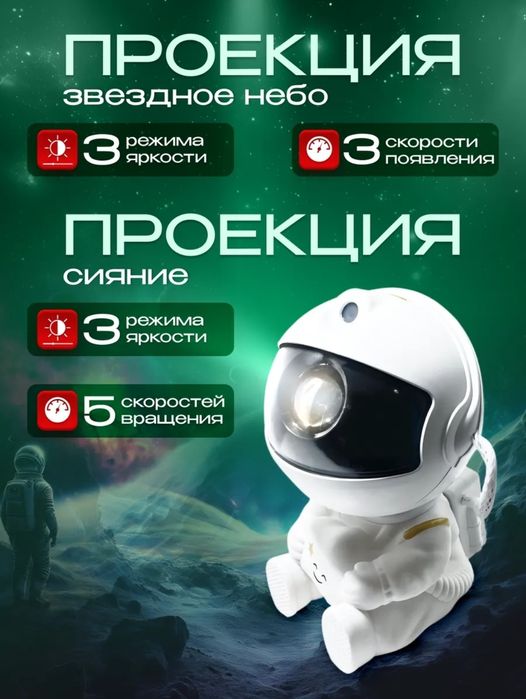Космонавт ночник проектор звездного неба