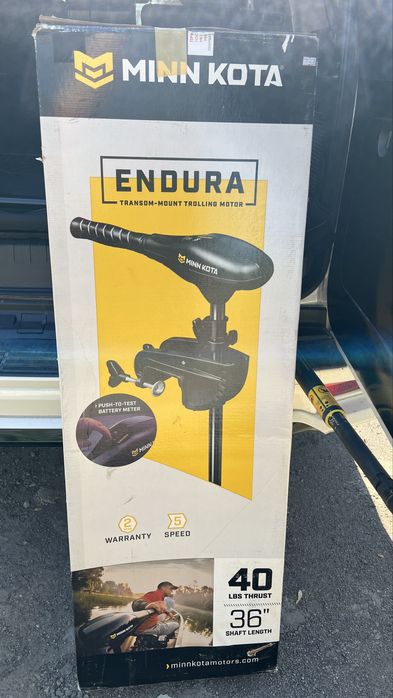 Продаю лодочный электромотор Minn Kota Endura 40 C2. С аккумулятором